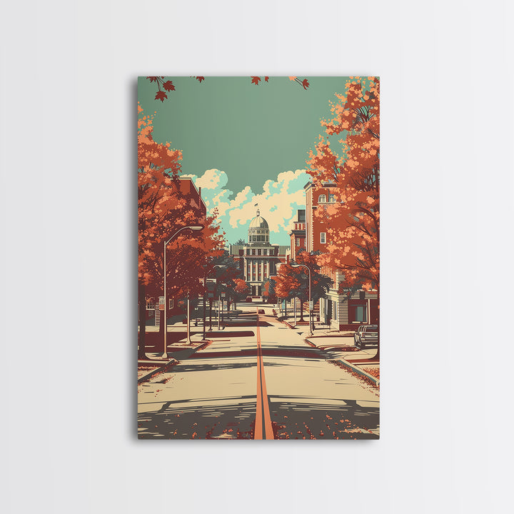 Montgomery Travel Poster, Canvas Print, City Art Print, Travel Wall Art, Vintage Travel Art, Vintage Travel Print, City Illustration