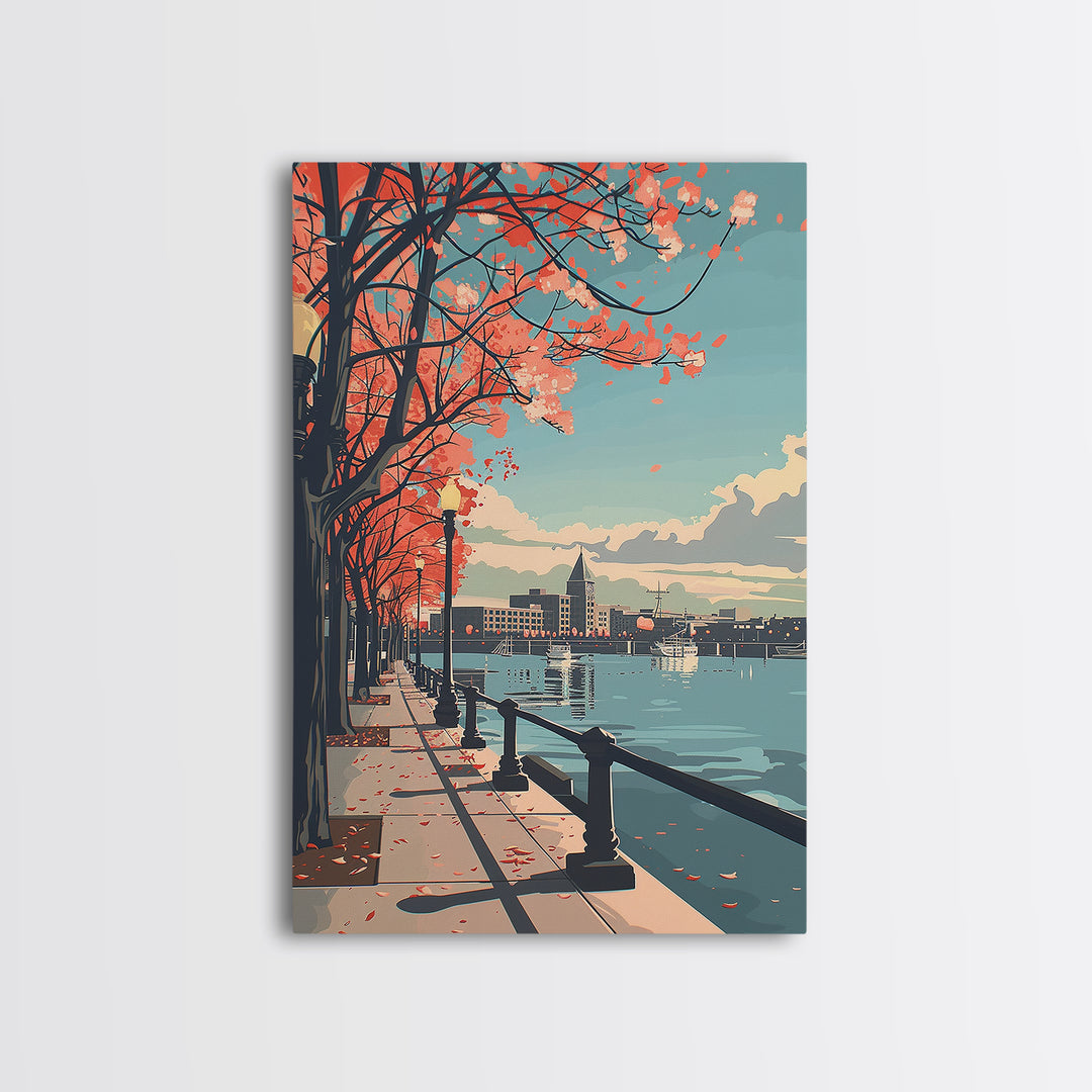 Naperville Travel Poster, Framed Canvas Print, City Travel Poster, Vintage City Poster, Travel Print, Travel Prints, Travel Wall Art
