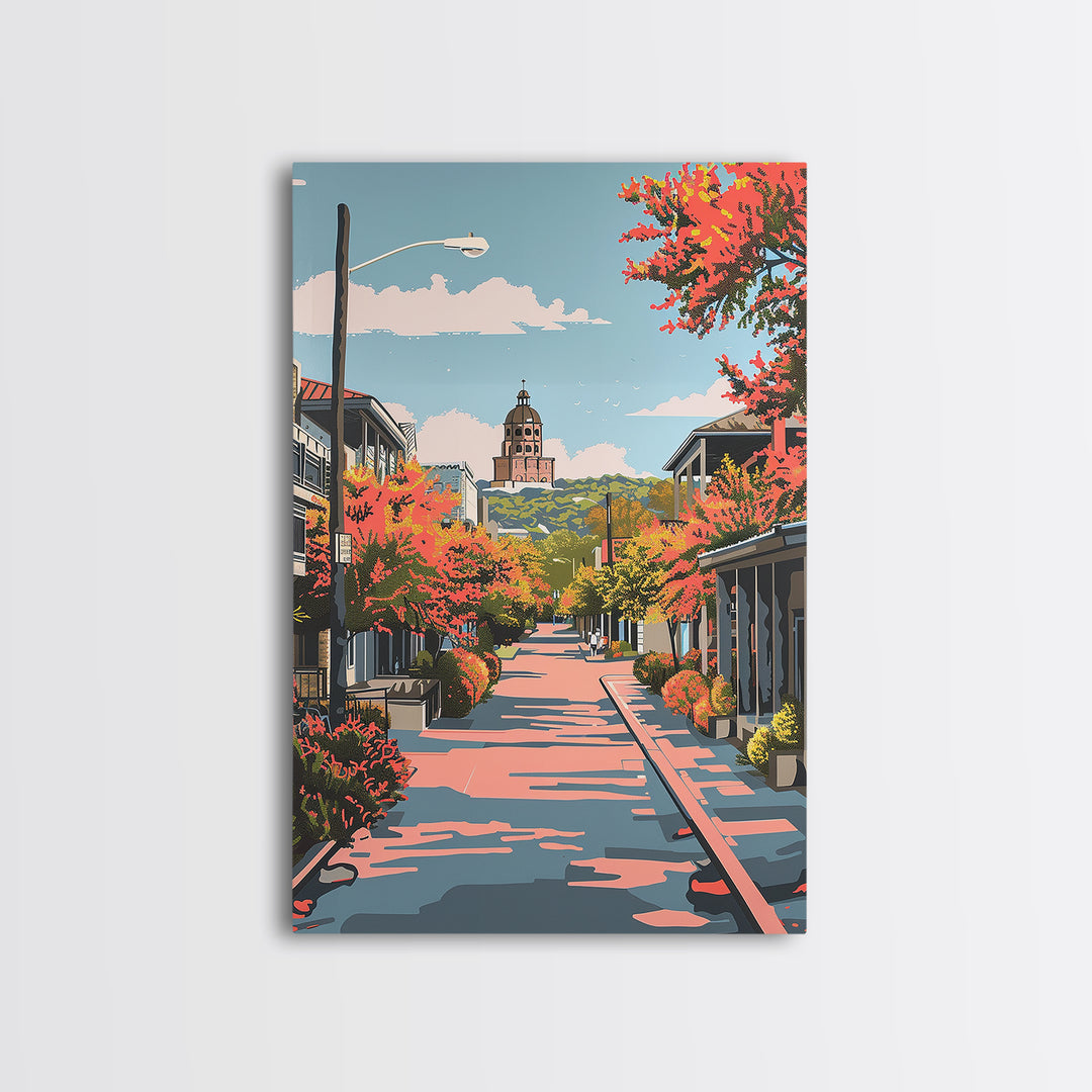 New Braunfels Travel Poster, Framed Canvas Print, Retro Travel Poster, City Wall Art, Vintage Travel, Poster Art, Retro Travel Print