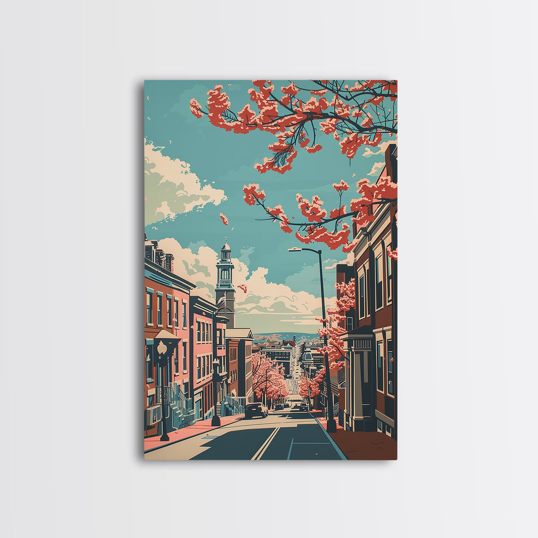New Haven Travel Poster, Framed Canvas Print, City Travel Poster, Travel Wall Art, Vintage Travel Art, City Wall Art, Vintage Poster