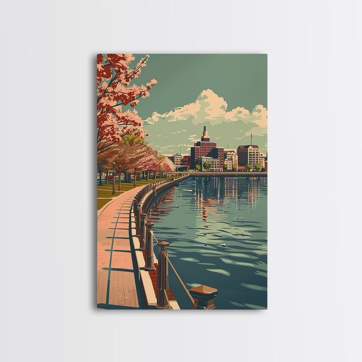Norfolk Travel Poster, Canvas Print, City Travel Poster, Vintage City Poster, Travel Art Print, Living Room Wall Art, Vintage Poster