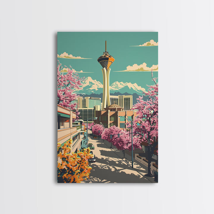 North Las Vegas Travel Poster, Canvas Print, City Art Print, Travel Wall Art, Colorful Wall Art, Retro Travel Poster, Travel Posters