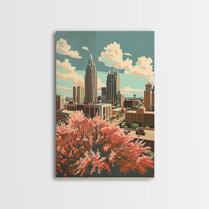 Oklahoma City Travel Poster, Framed Canvas Print, Vintage Travel Print, City Wall Art, Retro Wall Art, Poster Print, Wanderlust Gift