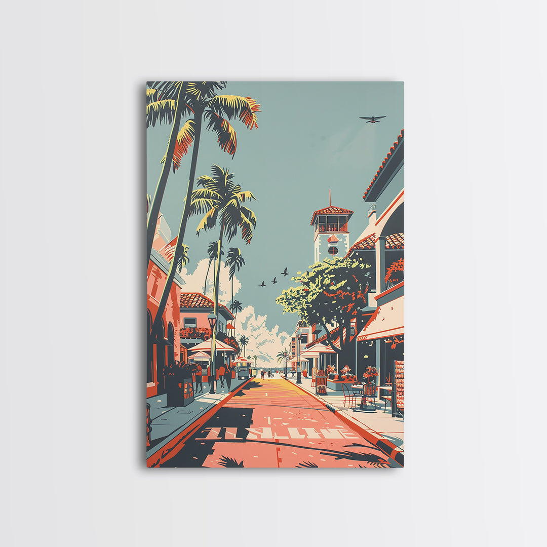 Pompano Beach Travel Poster, Canvas Print, City Art Print, Travel Wall Art, Poster Art, Travel Wall Decor, Art Print, Retro Wall Art