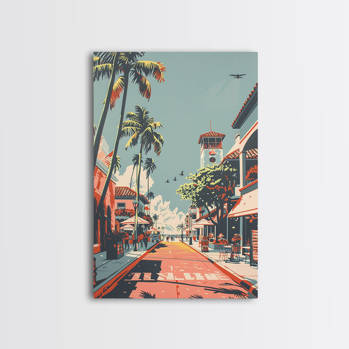 Pompano Beach Travel Poster, Canvas Print, City Art Print, Travel Wall Art, Poster Art, Travel Wall Decor, Art Print, Retro Wall Art