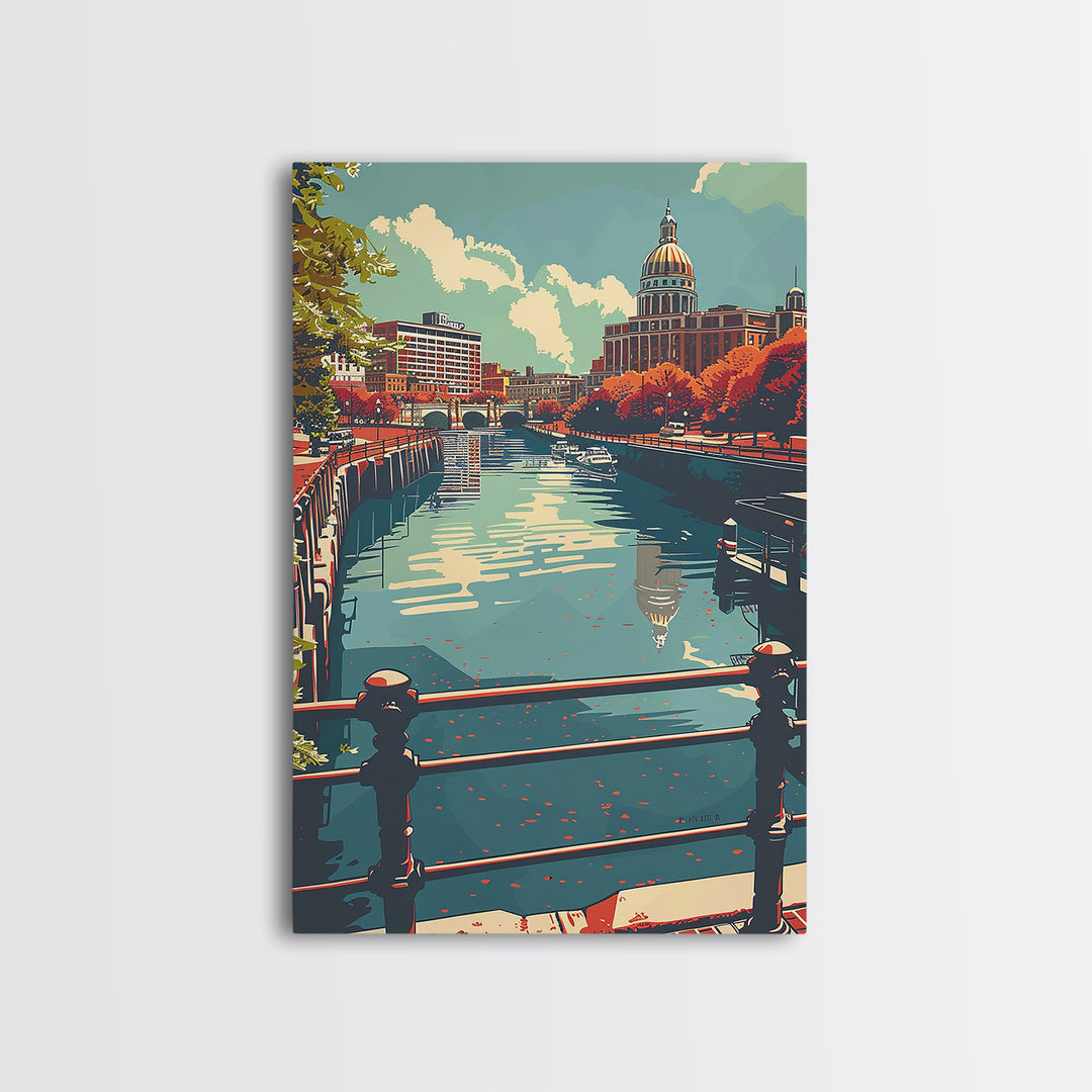 Providence Travel Poster, Canvas Print, Travel Prints, Landscape Art, Wanderlust Gift, Minimalist Poster, Poster Print, Travel Decor