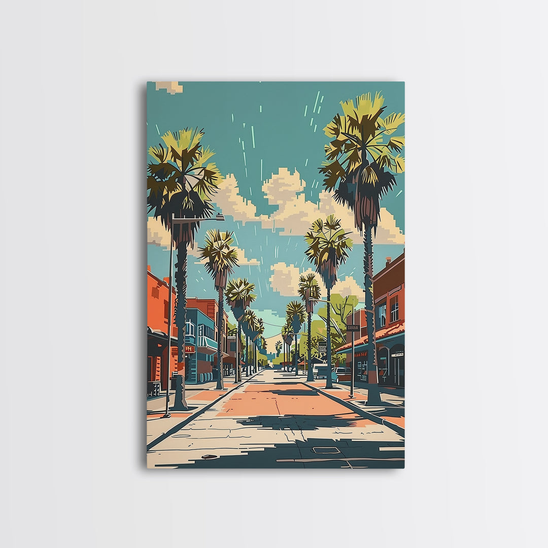 Rancho Cucamonga Travel Poster, Framed Canvas Print, Travel Wall Art, City Wall Art, Travel Art Print, Wanderlust Gift, Travel Decor