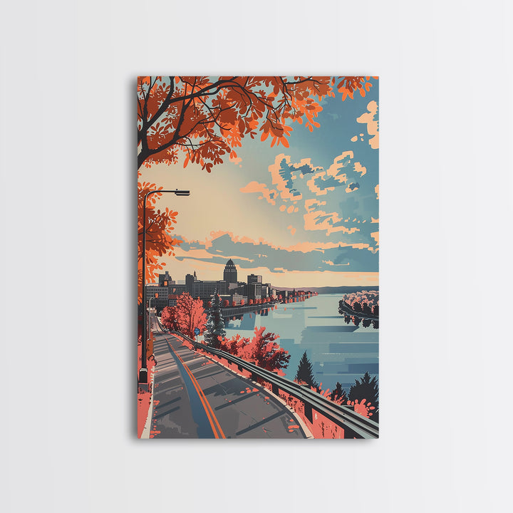 Rochester Travel Poster, Framed Canvas Print, City Travel Poster, Vintage City Poster, Fine Art Print, Vintage Posters, Travel Print