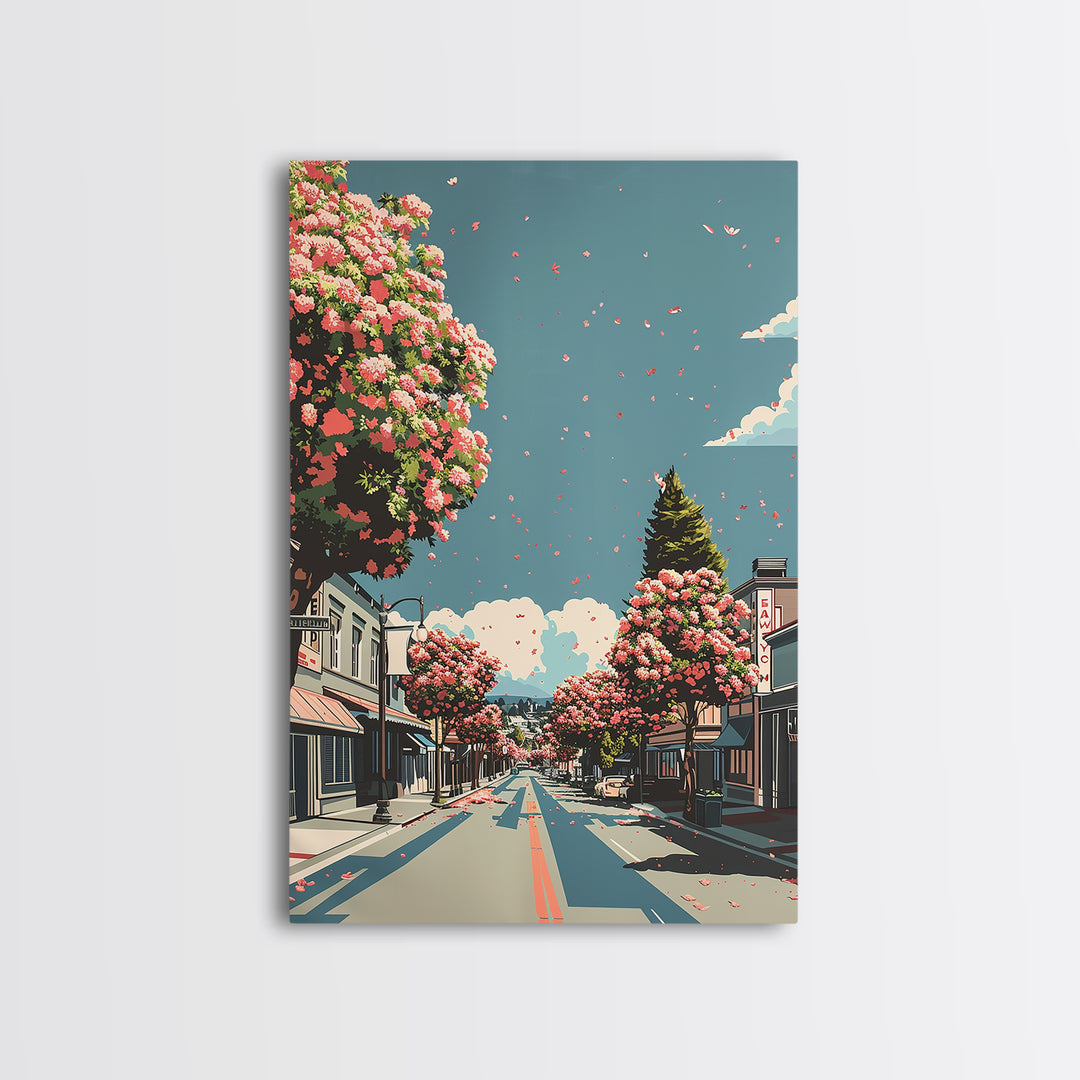 Roseville Travel Poster, Framed Canvas Print, Retro Travel Poster, City Wall Art, Home Office Decor, Wanderlust Gift, Travel Posters