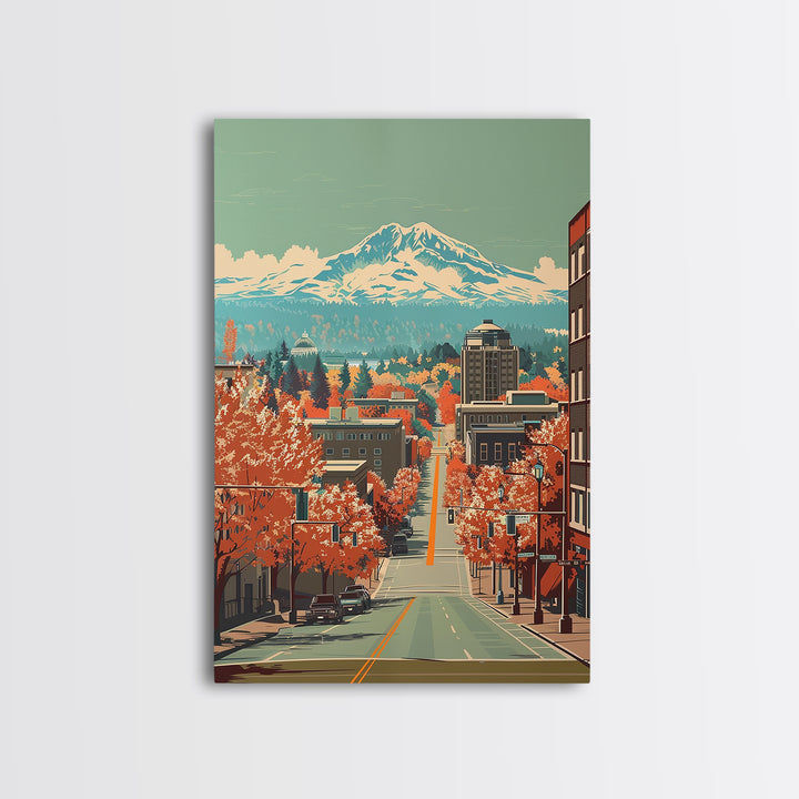 Salem Travel Poster, Framed Canvas Print, Travel Art Print, Modern Wall Decor, Travel Print, Wall Art, City Art Print, City Wall Art