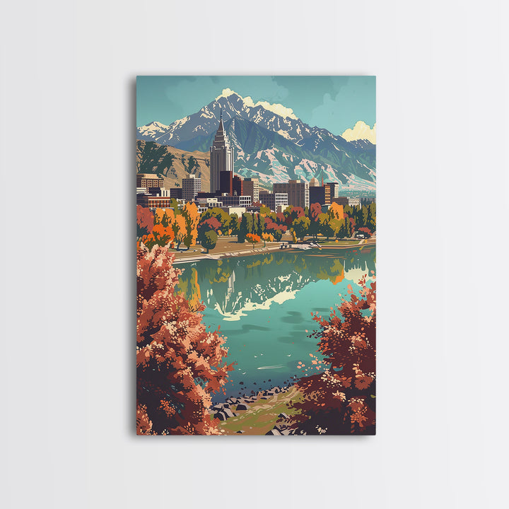 Salt Lake City Travel Poster, Canvas Print, Travel Wall Decor, Minimalist Poster, Home Office Decor, Travel Wall Art, Travel Posters