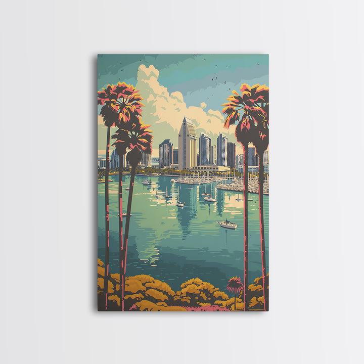 San Diego Travel Poster, Canvas Print, Travel Prints, Landscape Art, Poster Print, City Illustration, City Art Print, Vintage Poster