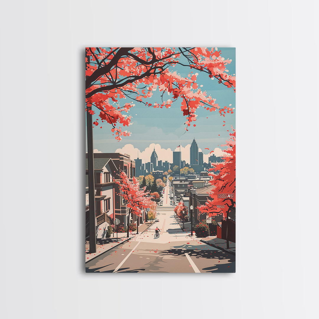 Sandy Springs Travel Poster, Framed Canvas Print, Travel Wall Art, City Wall Art, Mid Century Wall Art, Modern Wall Decor, Art Print