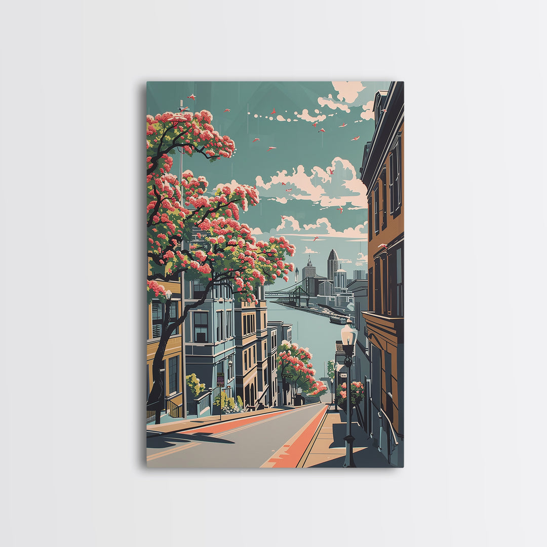 Savannah Travel Poster, Canvas Print, City Travel Poster, Vintage City Poster, Vintage Travel Print, Travel Print, City Illustration