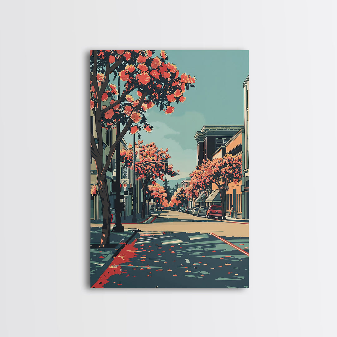 Sunnyvale Travel Poster, Canvas Print, City Travel Poster, Travel Wall Art, City Illustration, Mid Century Wall Art, Wanderlust Gift