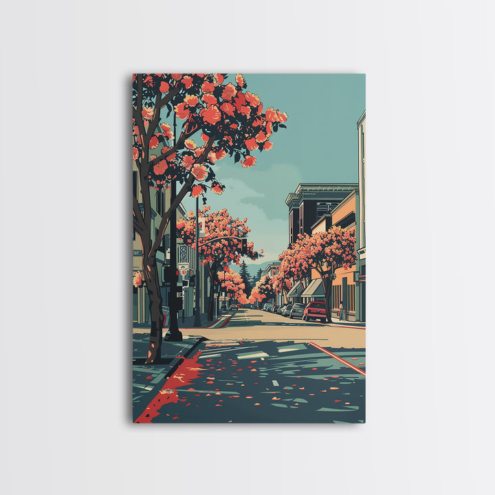 Sunnyvale Travel Poster, Canvas Print, City Travel Poster, Travel Wall Art, City Illustration, Mid Century Wall Art, Wanderlust Gift
