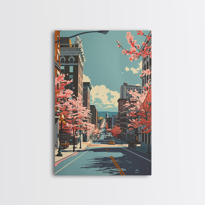 Syracuse Travel Poster, Canvas Print, City Travel Poster, Travel Wall Art, Watercolor Cityscape, Landscape Art, Living Room Wall Art