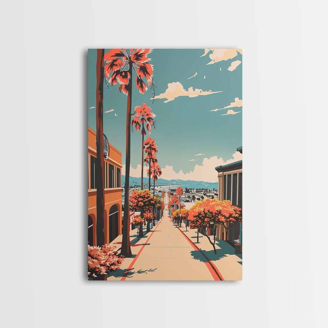 Torrance Travel Poster, Framed Canvas Print, City Travel Poster, Vintage City Poster, Vintage Travel, Retro Wall Art, Vintage Poster