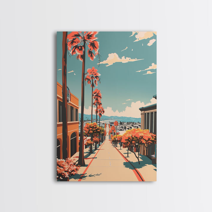 Torrance Travel Poster, Framed Canvas Print, City Travel Poster, Vintage City Poster, Vintage Travel, Retro Wall Art, Vintage Poster