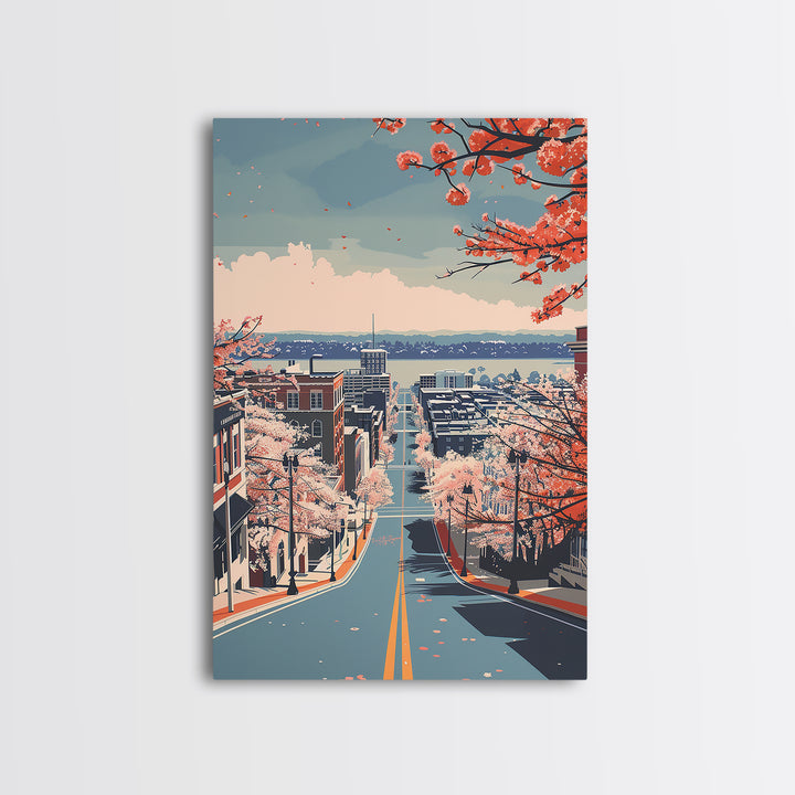 Tuscaloosa Travel Poster, Framed Canvas Print, Retro Wall Art, Travel Print, Vintage Travel, Vintage City Poster, City Travel Poster