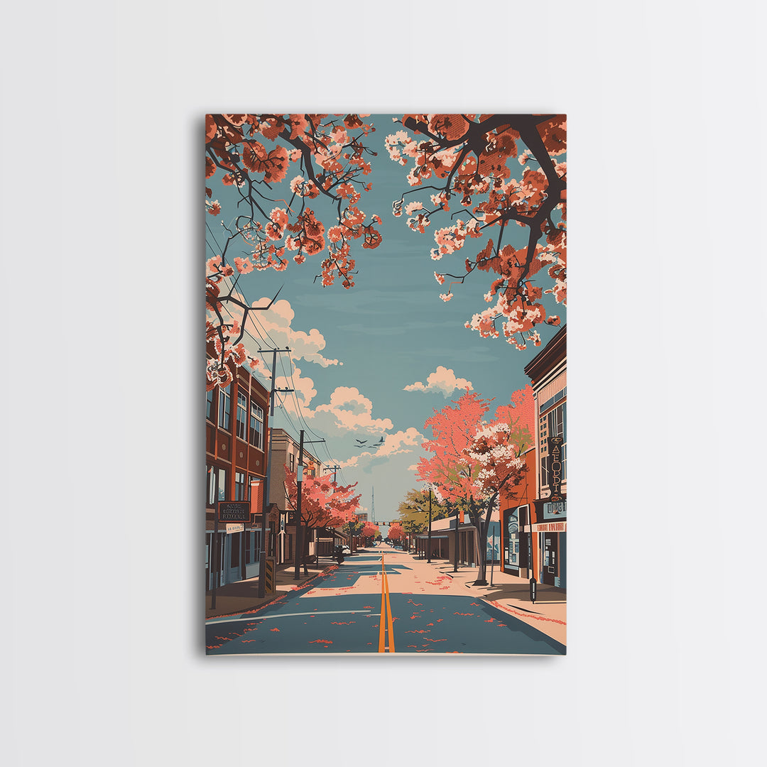 Tyler Travel Poster, Framed Canvas Print, City Travel Poster, Travel Wall Decor, City Illustration, Modern Wall Decor, City Wall Art