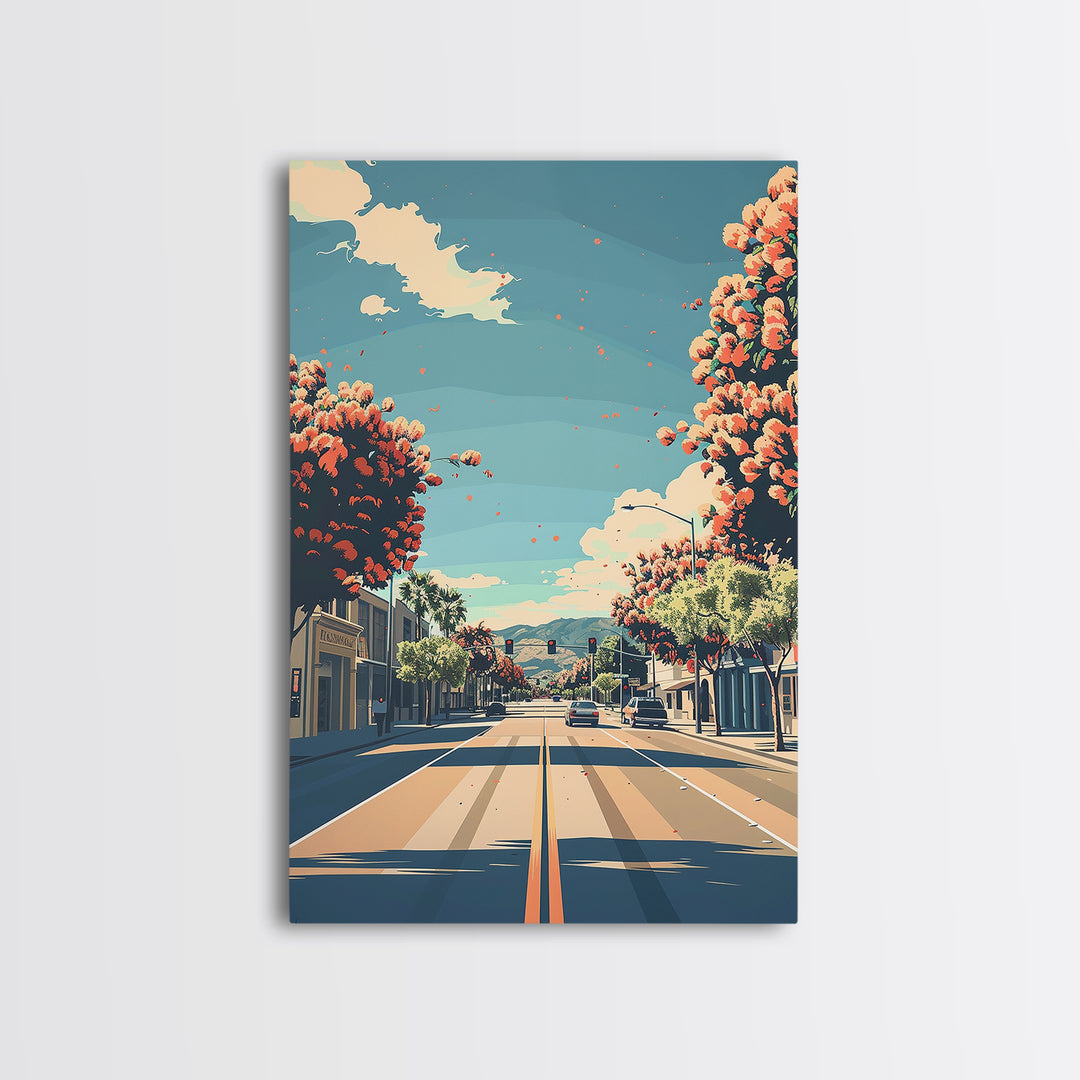 Visalia Travel Poster, Framed Canvas Print, Travel Wall Decor, Minimalist Poster, Retro Travel Poster, Retro Wall Art, Travel Prints