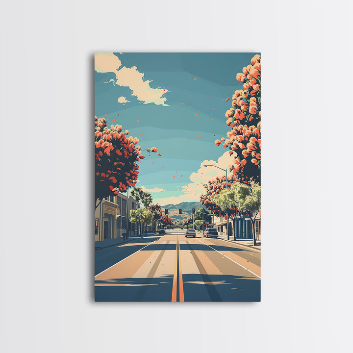 Visalia Travel Poster, Framed Canvas Print, Travel Wall Decor, Minimalist Poster, Retro Travel Poster, Retro Wall Art, Travel Prints