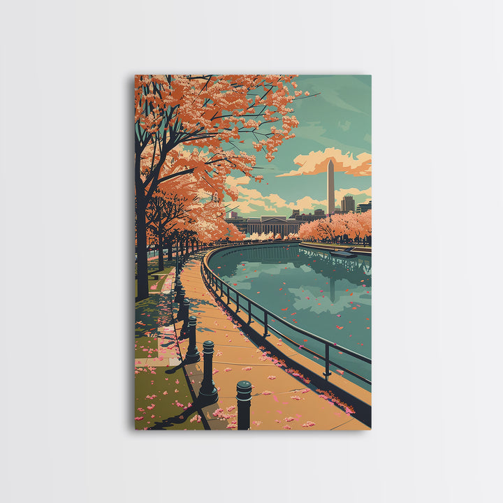 Washington Travel Poster, Framed Canvas Print, City Travel Poster, Travel Wall Art, Landscape Art, Retro Wall Art, Minimalist Poster