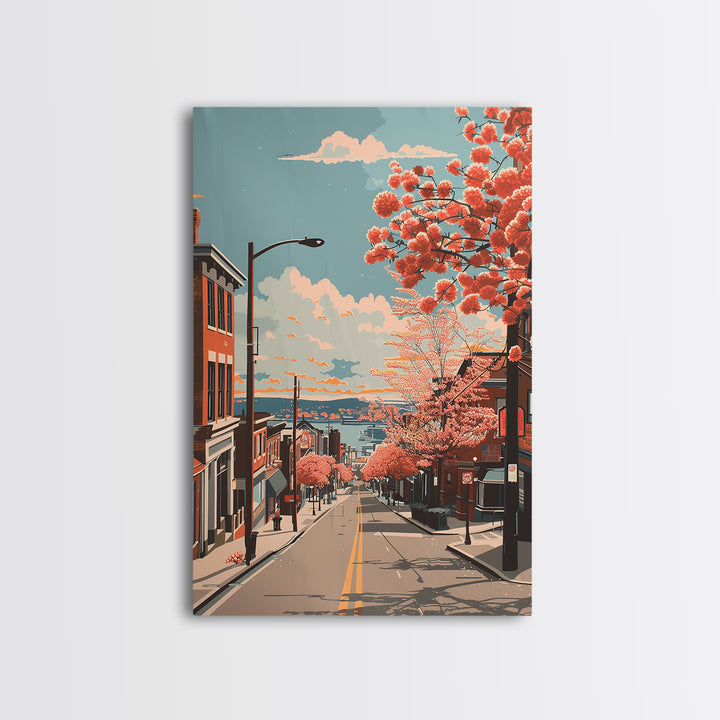 Waterbury Travel Poster, Canvas Print, Travel Wall Decor, Minimalist Poster, Home Office Decor, Fine Art Print, Living Room Wall Art