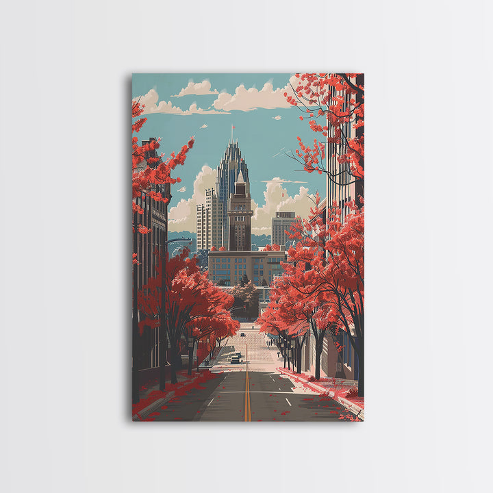 Winston-Salem Travel Poster, Framed Canvas Print, Retro Travel Poster, City Wall Art, Art Print, Travel Prints, Vintage Travel Print
