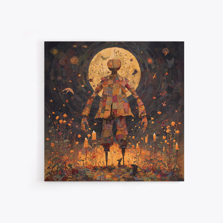 The Stitched Giant, Symbolist Dream Art, Square Wall Art, Gothic Horror Wall Art, Canvas Print, Halloween Wall Art, Macabre Wall Art