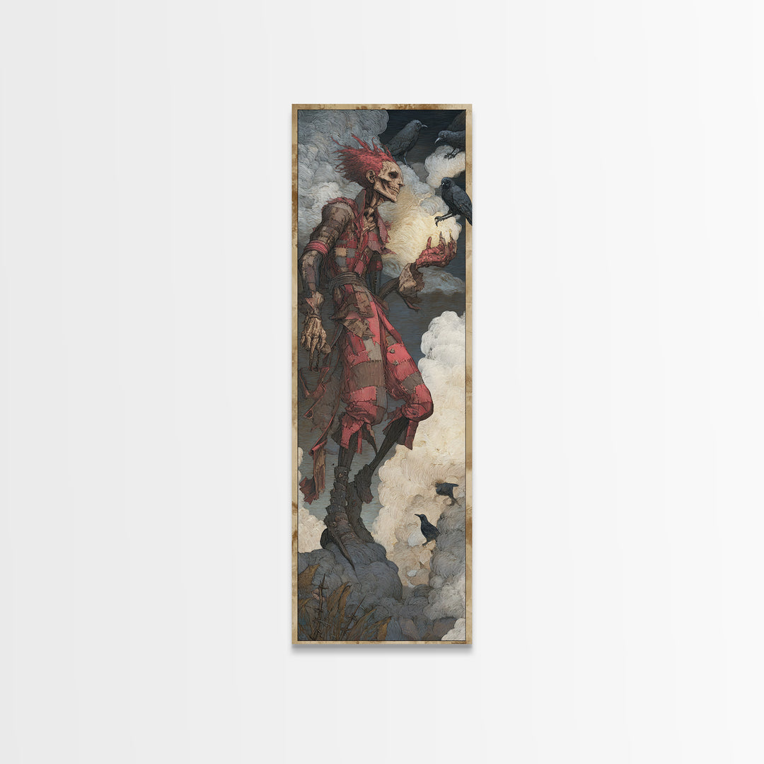 The Stitched Giant, Decadent Gothic Art, Tall Narrow Wall Art, Macabre Wall Art, Framed Canvas Print, Halloween Wall Art