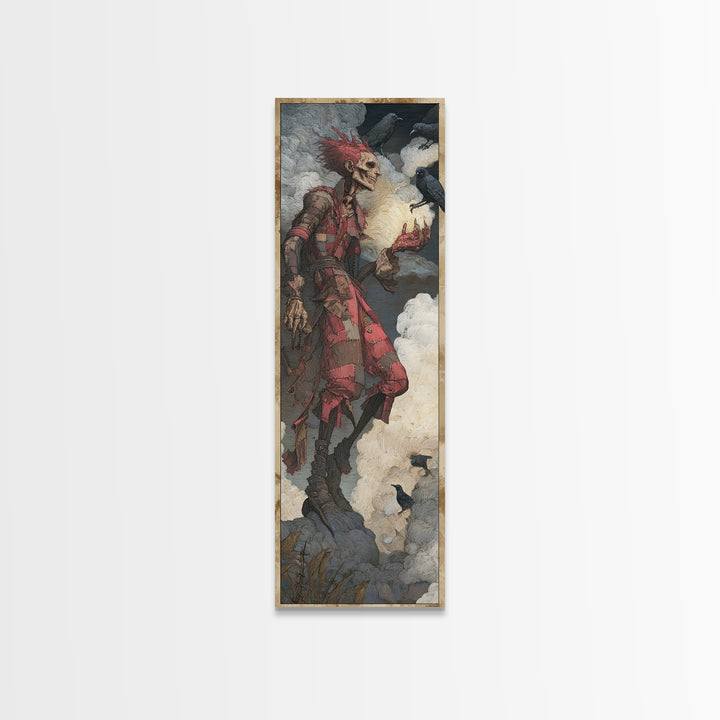 The Stitched Giant, Decadent Gothic Art, Tall Narrow Wall Art, Macabre Wall Art, Framed Canvas Print, Halloween Wall Art