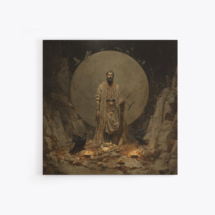 The Mummy Pharaoh, Baroque Witchcraft Art, Square Wall Art, Dark Fantasy Wall Art, Canvas Print, Halloween Wall Art, Seasonal Home Decor