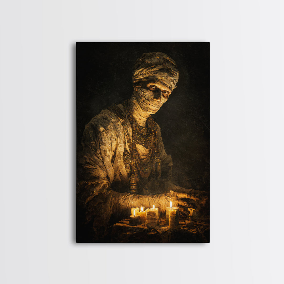 The Mummy Pharaoh, Dark Romantic Horror Art, Vertical Wall Art, Dark Fantasy Wall Art, Canvas Print, Halloween Wall Art, Horror Wall Art