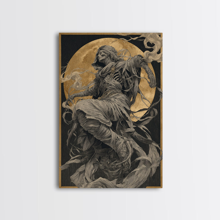 The Mummy Pharaoh, Decadent Gothic Art, Vertical Wall Art, Gothic Horror Wall Art, Canvas Print, Halloween Wall Art