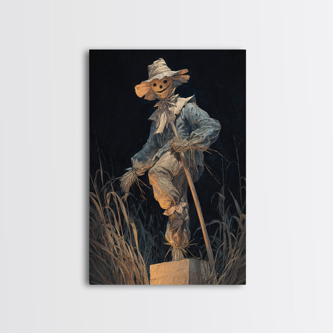The Living Scarecrow, Dark Renaissance Art, Vertical Wall Art, Gothic Horror Wall Art, Canvas Print, Halloween Wall Art