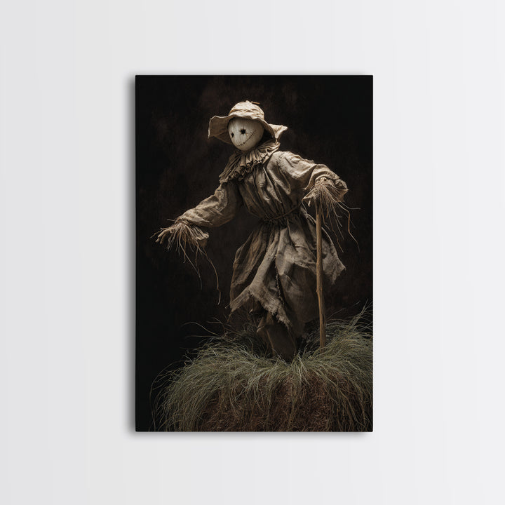 The Living Scarecrow, Danse Macabre Art, Vertical Wall Art, Macabre Wall Art, Canvas Print, Halloween Wall Art