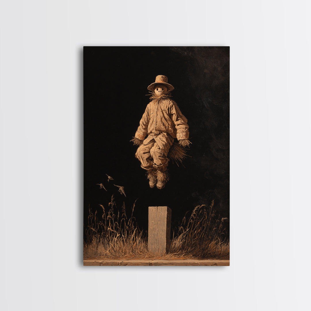 The Living Scarecrow, Dark Romantic Horror Art, Vertical Wall Art, Macabre Wall Art, Framed Canvas Print, Halloween Wall Art