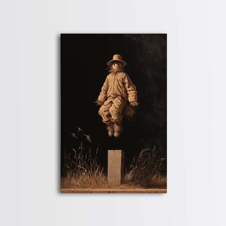 The Living Scarecrow, Dark Romantic Horror Art, Vertical Wall Art, Macabre Wall Art, Framed Canvas Print, Halloween Wall Art