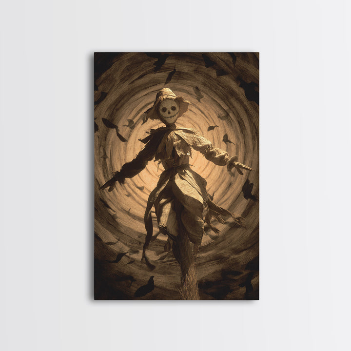 The Living Scarecrow, Gothic Nightmare Art, Vertical Wall Art, Dark Halloween Decor, Canvas Print, Halloween Wall Art