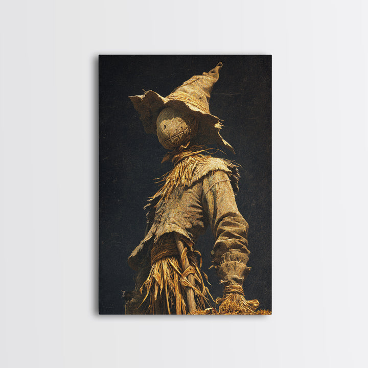 The Living Scarecrow, Ornate Symbolist Art, Vertical Wall Art, Dark Halloween Decor, Canvas Print, Halloween Wall Art
