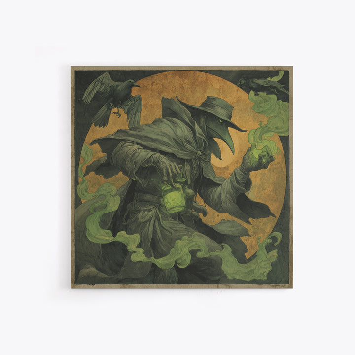 The Plague Doctor, Danse Macabre Art, Square Wall Art, Macabre Wall Art, Canvas Print, Halloween Wall Art