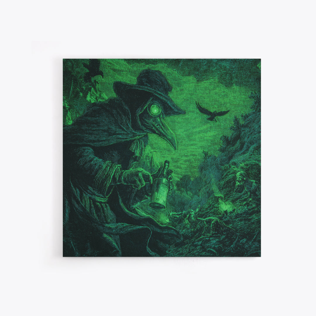 The Plague Doctor, Baroque Witchcraft Art, Square Wall Art, Gothic Horror Wall Art, Canvas Print, Halloween Wall Art, Spooky Wall Decor