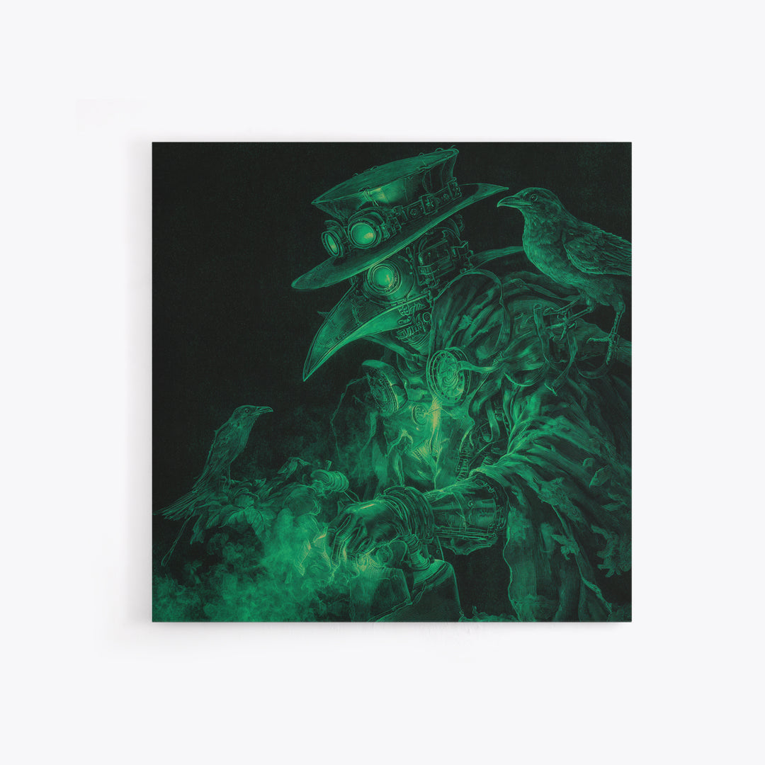 The Plague Doctor, Biomechanical Horror Art, Square Wall Art, Dark Halloween Decor, Canvas Print, Halloween Wall Art, Gothic Home Decor