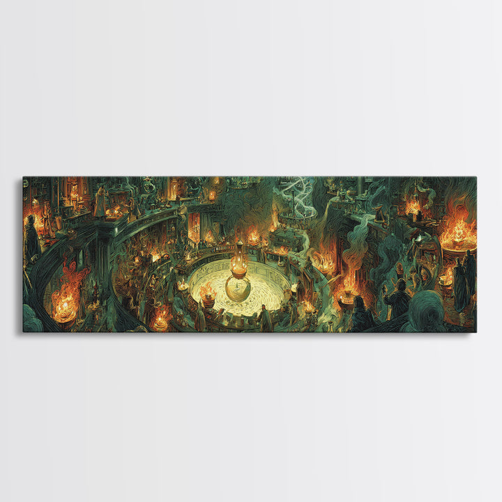 The Mad Alchemist, Apocalyptic Romantic Art, Extra Wide Wall Art, Dark Fantasy Wall Art, Canvas Print, Halloween Wall Art, Halloween Decor