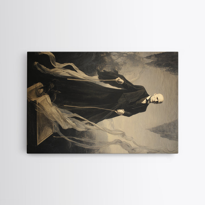 The Sinister Undertaker, Symbolist Gothic Landscape, Landscape Wall Art, Macabre Wall Art, Canvas Print, Halloween Wall Art