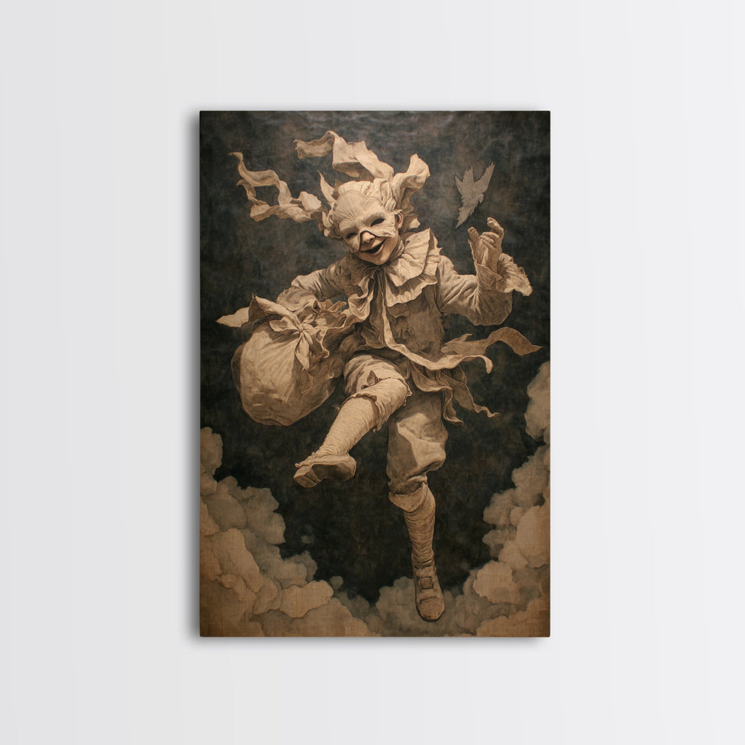 The Masked Candy Collector, Gothic Nightmare Art, Vertical Wall Art, Gothic Horror Wall Art, Canvas Print, Halloween Wall Art