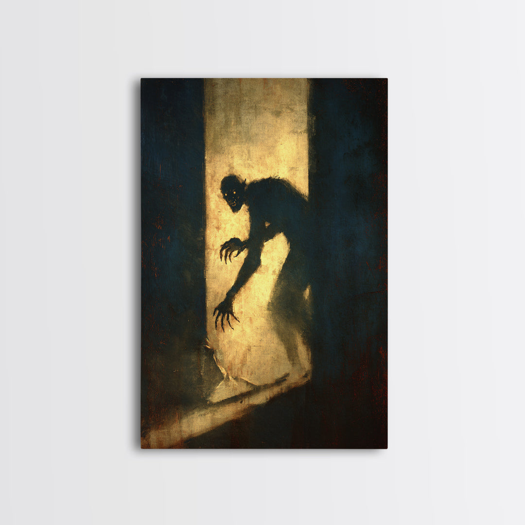 The Shadow Person, Gothic Nightmare Art, Vertical Wall Art, Dark Halloween Decor, Canvas Print, Halloween Wall Art, Statement Wall Art