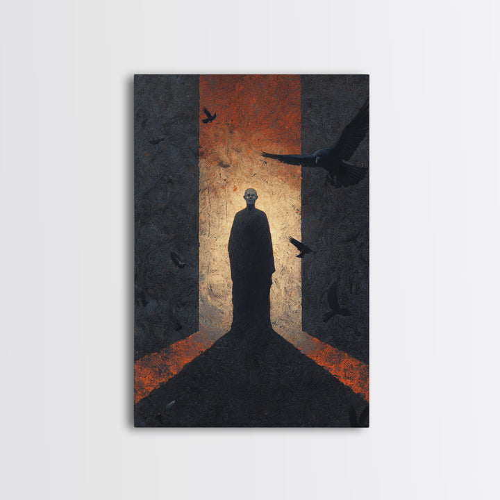 The Shadow Person, Visionary Gothic Art, Vertical Wall Art, Dark Fantasy Wall Art, Canvas Print, Halloween Wall Art, Spooky Wall Decor